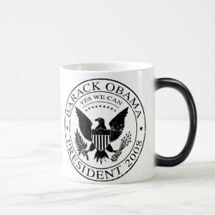 Mágica Taza presidencial del sello 2008 de Barack Obama