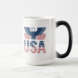 Mágica Taza USA de transformación de rojo blanco y azul