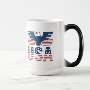 Mágica Taza USA de transformación de rojo blanco y azul