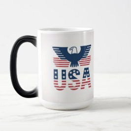 Mágica Taza USA de transformación de rojo blanco y azul