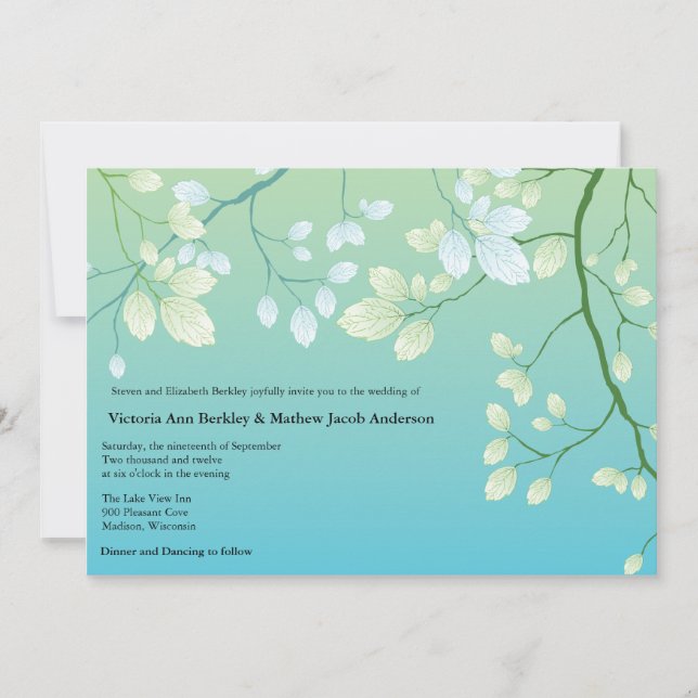 Magical Darden - Invitaciones de boda floral (Anverso)