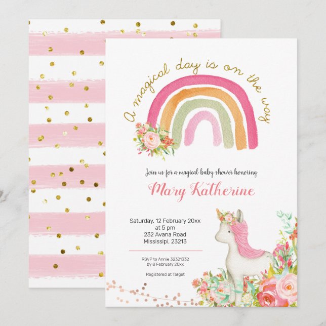 Magical Day está en camino a la invitación de Baby (Anverso / Reverso)