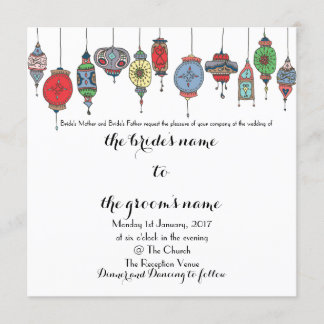 Magical invitación a bodas de linternas marroquíes