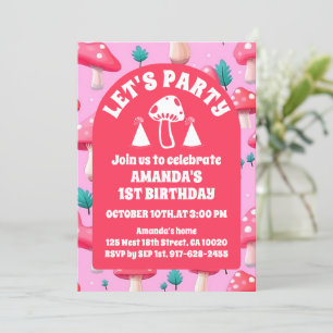 Magical Mushroom Garden Invitación de cumpleaños