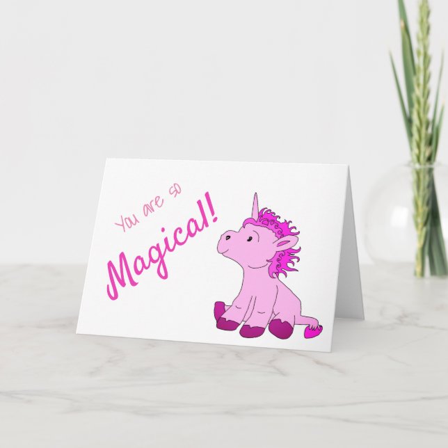Magical PInk Unicorn Tarjeta de día de San Valentí (Anverso)