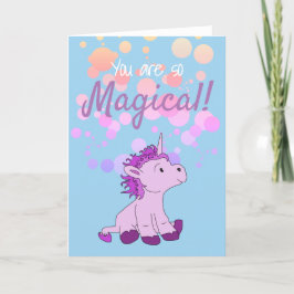 Magical PInk Unicorn Tarjeta de día de San Valentí