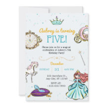 Magical Princesa Fairytale Invitación de cumpleaño