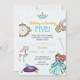 Magical Princesa Fairytale Invitación de cumpleaño