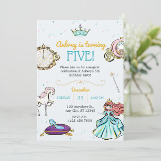 Magical Princesa Fairytale Invitación de cumpleaño