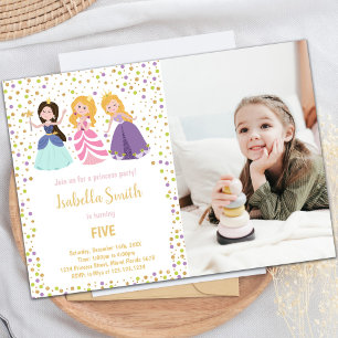 Magical Princesa invitaciones de cumpleaños con fo