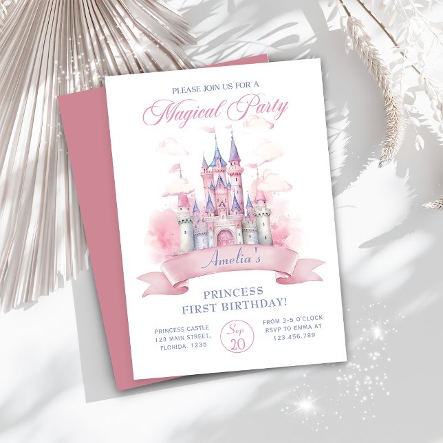 Magical Princess Castle 1ª invitación de cumpleaño (Subido por el creador)