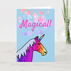 Magical Rainbow Unicorn Tarjeta de San Valentín