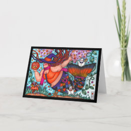 Magical tarjeta plegada de sirena de Halloween