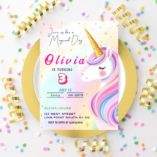 Magical Unicornio 3ª invitación a la fiesta de cum
