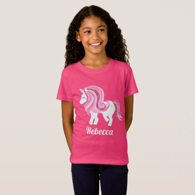 Magical unicornio añada camiseta a chicas (Anverso completo)