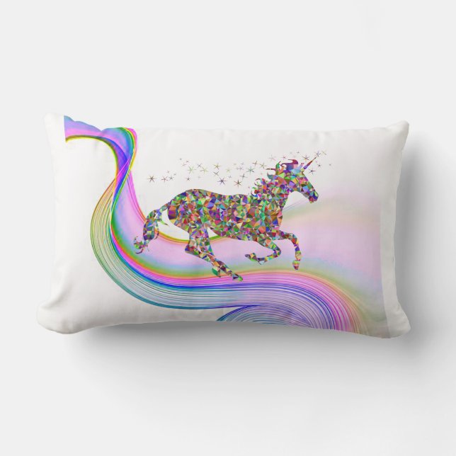 Magical unicornio arroja almohada con el nombre de (Anverso)