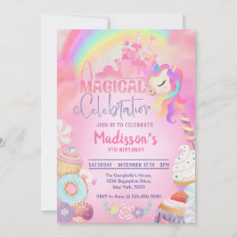 Magical Unicornio Donut Sweet Birthday Invitación