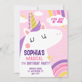 Magical unicornio invitación al arco iris