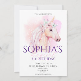 Magical unicornio invitación al arco iris