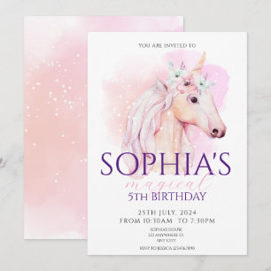 Magical unicornio invitación al arco iris