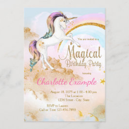 Magical unicornio invitaciones a fiestas de cumple