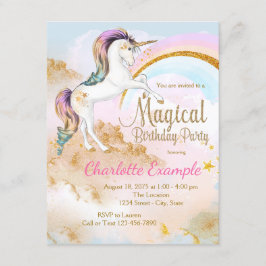 Magical unicornio invitaciones a fiestas de cumple