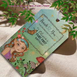 Magical Woodland Fairy First Birday Gift Etiqueta