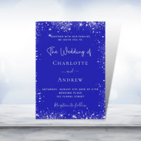 Magnate de invitación a boda real de plata azul