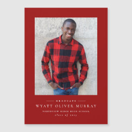 Magnate de invitación de graduación rojo clásico s