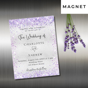 Magnate de invitación de lujo purpurina violeta pl