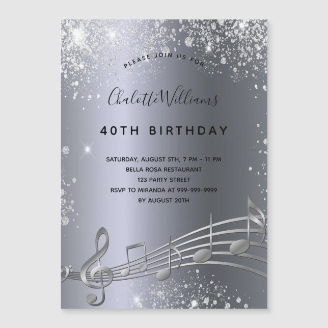Magnate de invitación para notas de música de plat (Anverso)