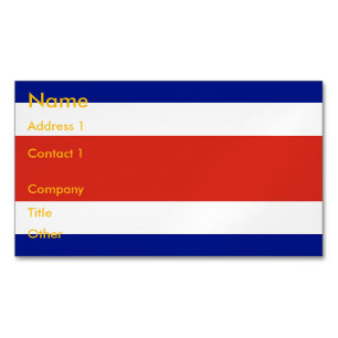 Magnate de tarjetas de visita con bandera de Costa