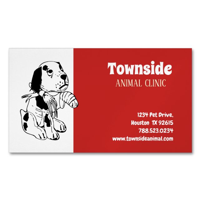 Magnate de tarjetas de visita de clínica animal (Anverso)