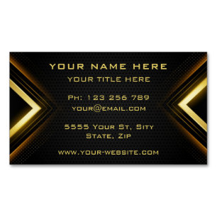 Magnate de tarjetas de visita Gold Black Modern De