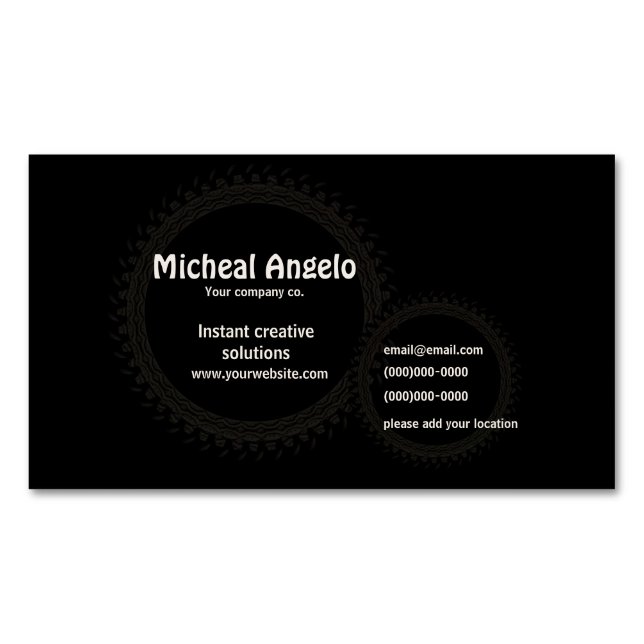 Magnate de tarjetas de visita negro moderno (Anverso)