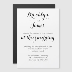 Magnates de invitaciones a la boda blanca simple