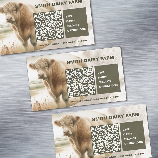 Magnates de tarjetas de código QR para empresas va (Cow Business QR Code Card Magnets)
