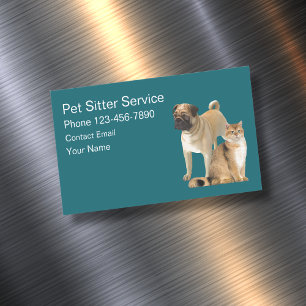 Magnates de tarjetas de visita simples de mascota