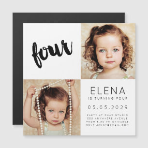 MAGNET Baby Boy Chica 44° tarjeta de foto de cumpl