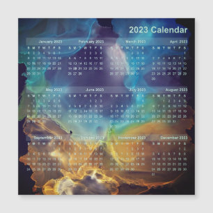 Magnet de calendario - amarillo azul nebulosa del