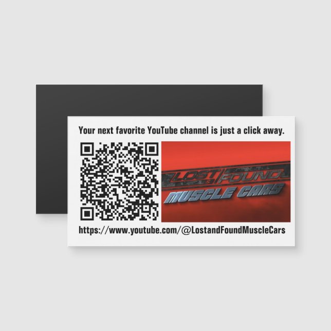 Magnet de código QR de canal favorito de Youtube (Anverso/Reverso)