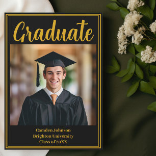 Magnet de Graduación de Oro Negro Formal