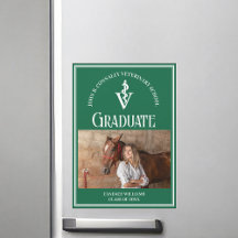 Magnet de graduación fotográfica de la Escuela Vet