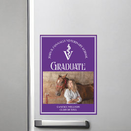 Magnet de graduación fotográfica Purple Veterinary