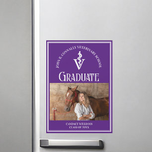 Magnet de graduación fotográfica Purple Veterinary