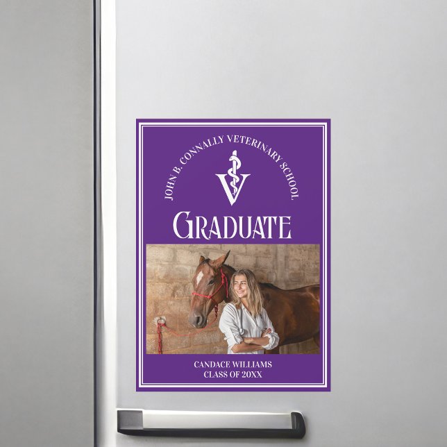 Magnet de graduación fotográfica Purple Veterinary (Subido por el creador)