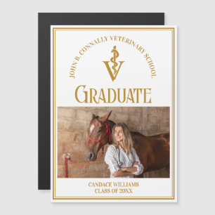 Magnet de Graduado de Foto de Escuela Veterinaria 