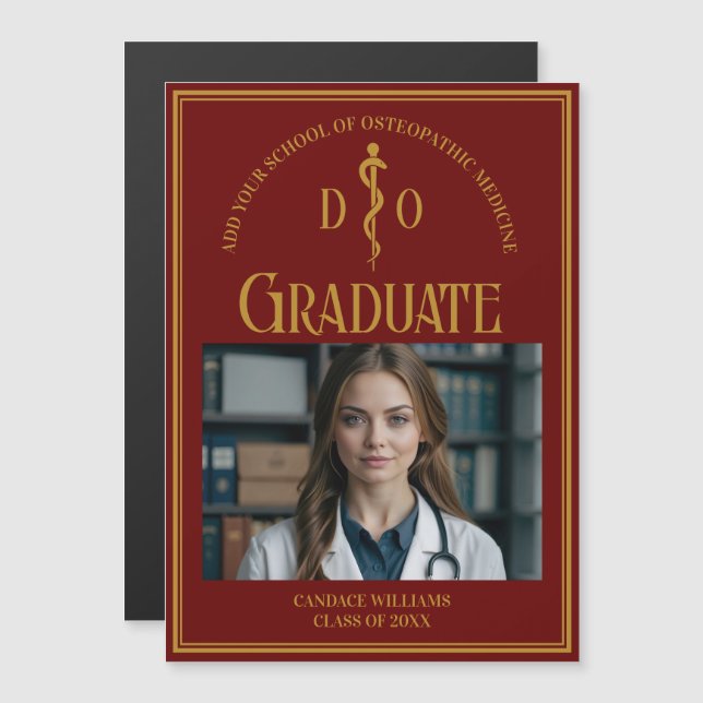 Magnet de Graduado de la Escuela Médica Osteopátic (Anverso/Reverso)