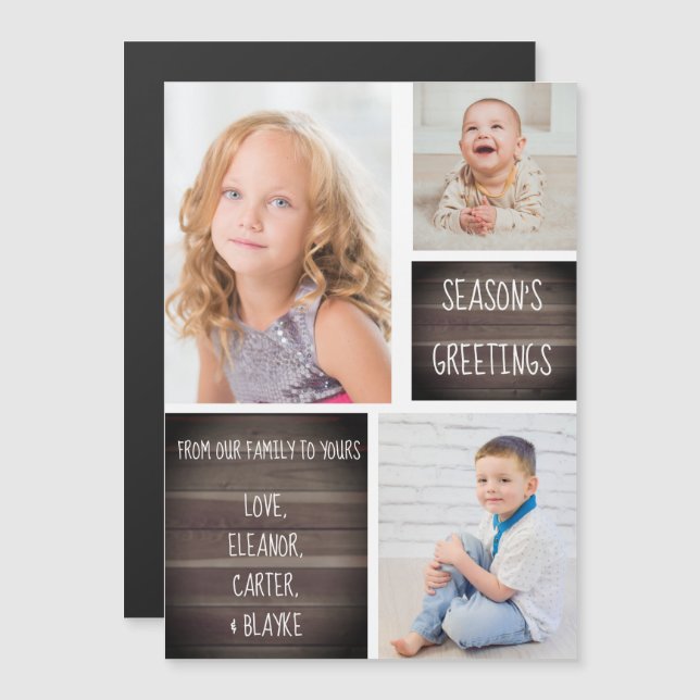 Magnet de los Navidades de la temporada de madera  (Anverso/Reverso)