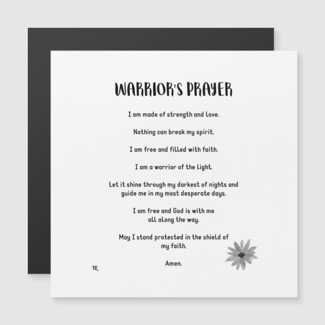 MAGNET DE ORACIONES DE WARRIOR (Anverso/Reverso)